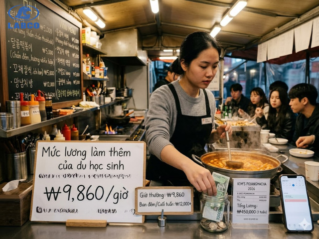Mức lương phổ biến cho các công việc làm thêm khi du học Hàn Quốc