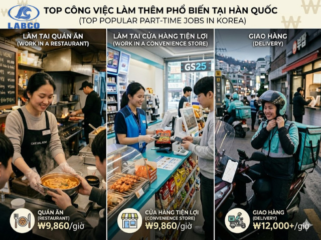 công việc làm thêm khi du học Hàn Quốc