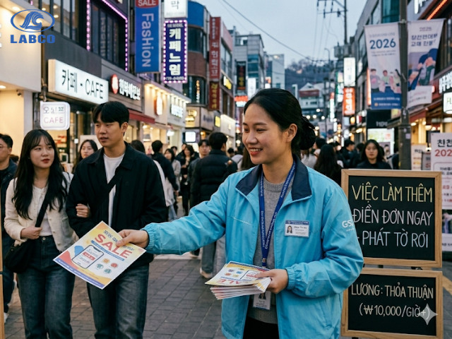 Công việc làm thêm cho du học sinh Hàn Quốc