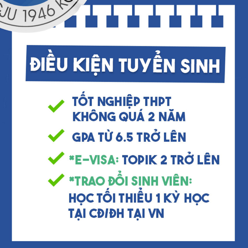 Điều kiện Tuyển sinh du học Hàn Quốc Đại học Chosun kỳ tháng 9/2026